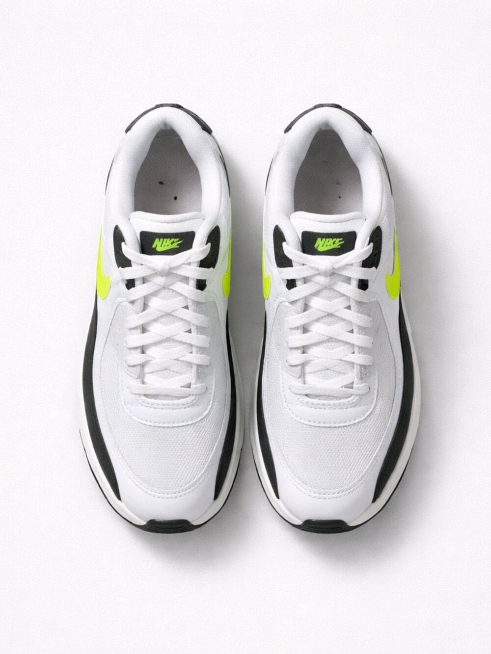 Nike Air Max 90 LTR White Hot Lime Black Size 6Y Youth Sneakers Pre-Owned